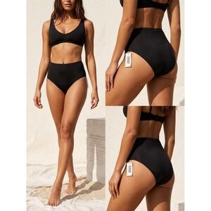 Coco Contours High Waist Swimsuit Bottom Black L NWT Shapemaker